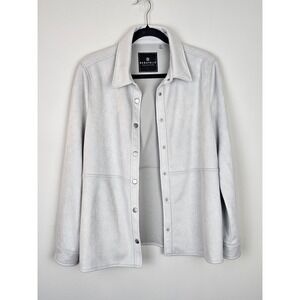 Bagatelle Collection Light Gray Suede Button Up Shirt Jacket Size Medium
